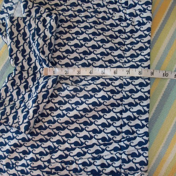 J.Crew Factory White/ Blue Seahorse Chino Shorts 2 - Picture 7 of 10